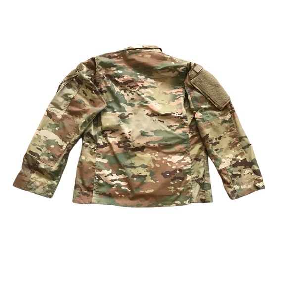 Men's VTG military jacket green camo sz sm short army insect repellant apparel - Picture 2 of 5